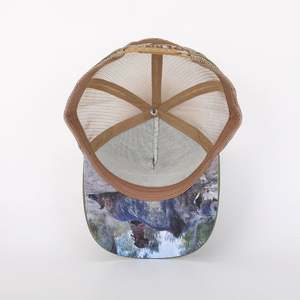 Alta calidad diseño bordado parche Logo 5 paneles Gorras OEM al por mayor personalizado moda camionero gorra Camal algodón deporte malla sombrero - Product Image 6