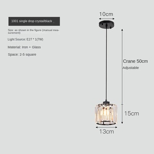 Tête ronde carrée verre luxe or décoration de la maison salon salle à manger cuisine suspension lustre cristal suspension - Product Image 2