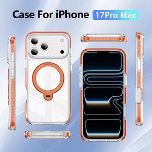 Custodia per iPhone 17 Pro Max, con supporto girevole a 360°, magnetica, trasparente, rigida, antiurto, compatibile con iPhone 12/13/14/15 Pro Max/17 Pro - Product Image 3