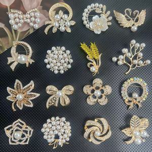 卸売ヴィンテージクリスタルアクリルビーズメタルブローチピンラインストーンジュエリーブローチ男性用女性ブローチヒジャーブピンアクセサリー - Product Image 6