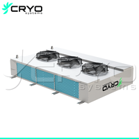 Évaporateur électrique robuste pour chambre froide, soufflage double face, en acier inoxydable, résistant à la corrosion, double décharge