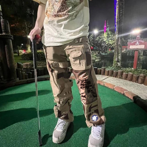 DiZNEW Streetwear Patchwork Cargo Pants <strong>Jogging</strong> Embroidered Outdoor Tactical Pants Cargo Pants - Product Image 6