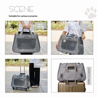 Sac de transport pour chat et chien en tissu Oxford, extra-large, à roulettes, à porter à l'épaule/en bandoulière, détachable