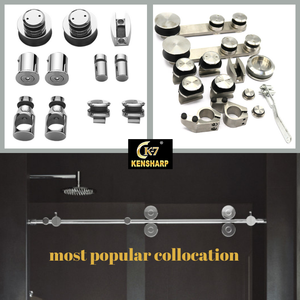 Kensharp kính đôi cửa trượt trarck ống tròn phụ kiện trượt con lăn tắm trarck - Product Image 4