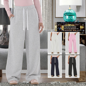 <span class=keywords><strong>Pantalon</strong></span> de survêtement pour <span class=keywords><strong>femme</strong></span>, hiver 2026, doublé polaire, prix fabricant, coupe large, taille mi-haute, en molleton de coton, style décontracté et ample - Product Image 3