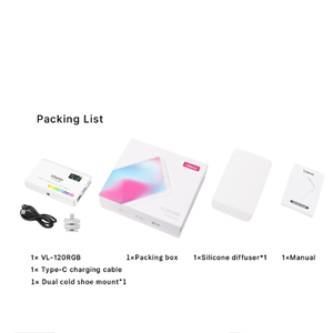 ไฟวิดีโอ LED <span class=keywords><strong>Ulanzi</strong></span> <span class=keywords><strong>RGB</strong></span> <span class=keywords><strong>VL120</strong></span> 2500K-9000K พร้อมตัวกระจายแสง แบบพกพาขนาดเล็ก ช่องเสียบ Type-C สำหรับกล้องวิดีโอบล็อก ไฟเสริมสำหรับถ่ายภาพ ไฟสตูดิโอ - Product Image 2