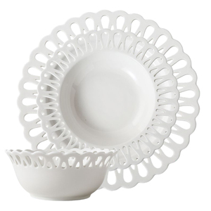 Assiettes à dîner, assiettes à soupe et bols en <span class=keywords><strong>porcelaine</strong></span> de style français, à bord creux, avec logo personnalisé, pour mariage, hôtel et restauration en gros - Product Image 2