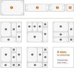 Lot de 25 plateaux de rangement en plastique pour tiroirs, 4 tailles, polyvalents pour salle de bain et coiffeuse - Product Image 2