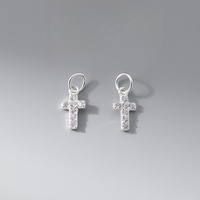 Populaire Plaqué Or S925 En Argent Sterling Zircon Croix Pendentif Charmes pour Collier Bracelet Boucles D'oreilles Fabrication De Bijoux