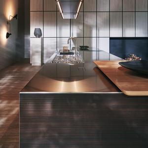 Armadio moderno in acciaio inox armadio cucina Set di alta lucentezza modulare lavello armadio cucina arredamento moderno - Product Image 5