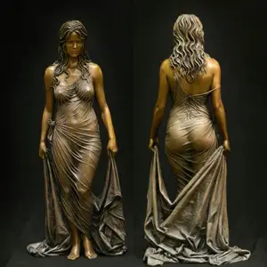 Garten Outdoor Dekor Casting Bronze Tanzen Mädchen Statue Metall Figur Skulptur