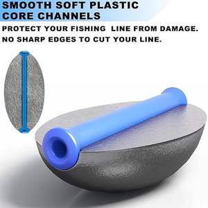 Plombs de pêche en forme d'œuf de 1g à 200g, en forme d'olive, avec trou de connexion en plastique, pour la pêche en gros - Product Image 4