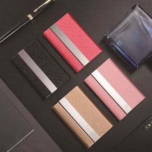 Boîte à cartes de visite en acier inoxydable et PU, vente en gros d'usine, cadeau créatif avec logo d'entreprise pour usage promotionnel et professionnel - Product Image 3