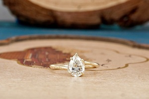 Anillo de diamantes con forma de pera de seis puntas, elegante anillo para mujer, piedra preciosa brillante, diseño moderno, perfecto para ocasiones especiales - Product Image 5