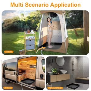 Outdoor Shower Tray 104x104x15cm PVC Portable Camping Water Collection Basin With Drain Hose - Product Image 4