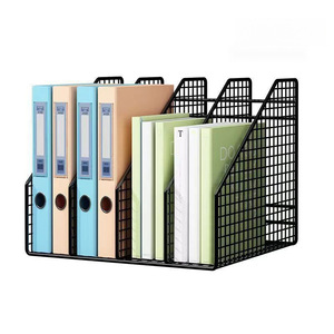 Office Desk <b>File</b> Rack Metal Vertical Organizer For Books A4 Paper Student Supplies Multipurpose <b>Storage</b> Solution - Product Image 2