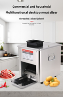 Trancheuse à viande de table en acier inoxydable, épaisseur réglable, semi-automatique, pour viande fraîche, pour la cuisine