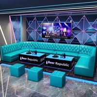 Sofá de Cuero PU de Lujo Personalizado en Forma de U para Restaurante, Club, Bar, Sofá de Discoteca, Juego de Muebles