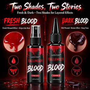 Suministros de <span class=keywords><strong>Halloween</strong></span>, Maquillaje de Sangre Líquida para Looks de Zombis y Vampiros, Efectos de Heridas en Dos Tonos, 50 ml - Product Image 5