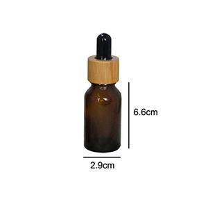 Hot Sale 20ml-120ml Frosted Matte Amber Cylinder Glass <b>Dropper</b> <b>Bottle</b> with Bamboo Lid - Product Image 4