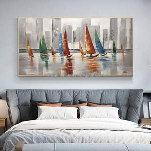 100% dipinto a mano soggiorno decorazione paesaggio tela barca mare immagini tela Wall Art dipinti ad olio <span class=keywords><strong>di</strong></span> <span class=keywords><strong>barche</strong></span> a vela - Product Image 4