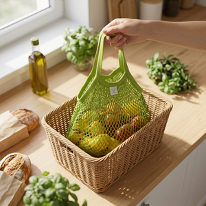 Fabricant de sacs d'épicerie en filet, vente en gros de sacs en filet réutilisables personnalisés pour la vente au détail - Product Image 1