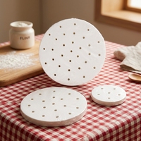 Papier sulfurisé double face en silicone anti-graisse personnalisé pour la cuisson à la vapeur, résistant aux hautes températures, pour dim sum et biscuits, marque privée