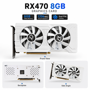 เอเอ็มดี ราเดอน RX <span class=keywords><strong>470</strong></span> 8GB GDDR5 กราฟิกการ์ด 256 บิตการ์ดแสดงผลสำหรับเล่นเกมเดสก์ท็อป PCI Express 3.0 DirectX 12 พัดลมคู่ GPU - Product Image 2