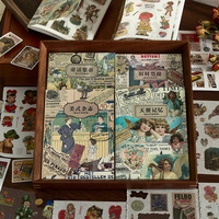 Buku Stiker Dekorasi Tenda Bahan DIY Retro Kreatif Stiker Dekoratif Gaya Retro Buatan Tangan