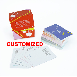 Jeu de cartes personnalisé à coins arrondis 100 questions pour couples, conversation, fête de famille, pour les sports de loisirs en intérieur - Product Image 1