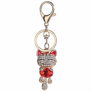 JIAYUE Custom Zinc Alloy Gold Commemorative Keychain with Diamond-Set Design A Fashionable Gift for Trendsetters - Product Image 1