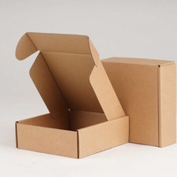 Boîte d'emballage en papier ondulé écologique noir et marron personnalisée pour coffret cadeau, envoi postal, emballage de café avec impression de logo