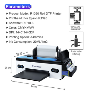 Impresora Digital DTF, Máquina de Impresión por Transferencia Térmica, Máquina de Impresión en Papel 1390, Juego Completo de Impresora con Tinta Gratuita - Product Image 3