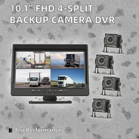 10.1 "1080P caméra de recul moniteur DVR système RV camion remorque arrière avant vue arrière 4 enregistreur divisé voiture aide à l'inversion