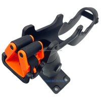 Support de canne à pêche pivotant noir réglable avec verrouillage automatique en plastique pour la pêche en surf, kayak et la pêche à la dérive en mer, lac et rivière