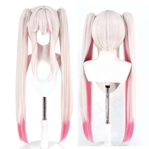Parrucca da Donna per Giochi di Ruolo, Costume da Festa, Accessorio Cosplay Jackal Wolves, Capelli Misti Argento e Rosa GAHC-031 - Product Image 1