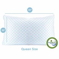 Lit ferme fermeture éclair literie taies d'oreiller Cool bambou tissu grand Gel de refroidissement cervical infusé bleu forme de mémoire mousse cou oreiller Cool