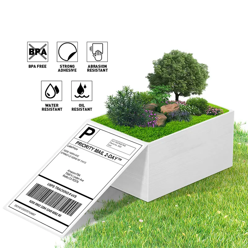 waterproof Self Adhesive 4x6 shipping address sticker thermal direct shipping labels roll a6 thermal paper sticker