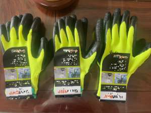 Guantes de Trabajo de Seguridad para Invierno con Recubrimiento de Látex de Goma, Resistentes, con Logotipo Personalizado, Acrílico, Felpa, Verde Concreto, con Palma Recubierta - Product Image 5