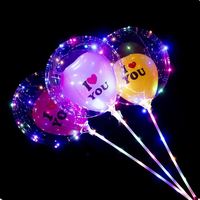 2026 Cartoon-Stil 20 Zoll Transparenter Leuchtender Nachtmarkt-Bodenballon, Farbenfroher Atmosphäre-LED-Licht-Bobo-Ballon, Dropshipping