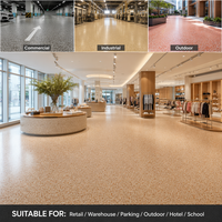 Système de revêtement de sol autonivelant en terrazzo époxy multicolore pour espaces commerciaux