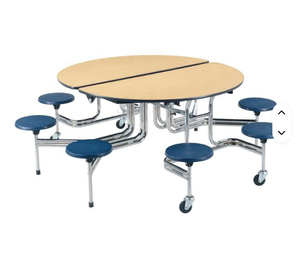 Mesas de Comedor Plegables de Acero Inoxidable para Cantina Escolar o Restaurante, 8 Plazas, Personalizadas por <span class=keywords><strong>DJA</strong></span> OEM, Muebles Modernos para Restaurante - Product Image 2