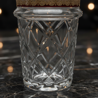 Gobelet en verre classique marocain coloré de 130 ml avec motif floral – Portable, réutilisable, sans danger pour les aliments, pour usage domestique, unisexe, vente en gros