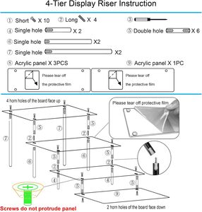 Giá trưng bày <span class=keywords><strong>acrylic</strong></span>, giá đựng bánh cupcake/nước hoa bốn tầng trong suốt, giá trang trí/giá để đồ để bàn - Product Image 5