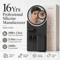 Support mural en silicone étanche sans perçage pour brosses à dents avec miroir, organisateur de salle de bain pour rasoirs et dentifrice