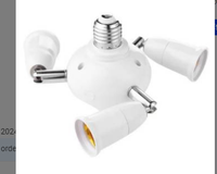 Adaptateur de douille d'ampoule E26 Splitter 1 à 3 têtes Support de lampe Angles réglables Convertisseur de base à vis moyenne