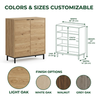 Armoire à chaussures haute, meuble de rangement pour chaussures, sur mesure OEM, grain de bois chêne clair avec banc pour entrée et couloir