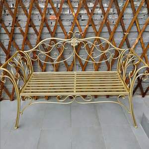 <span class=keywords><strong>Banc</strong></span> de jardin en métal blanc orné, style <span class=keywords><strong>vintage</strong></span>, en <span class=keywords><strong>fer</strong></span> <span class=keywords><strong>forgé</strong></span>, pour patio, cour et véranda, assise confortable - Product Image 2