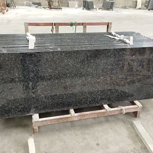 Disesuaikan kualitas tinggi alami dipoles 7,5 hitam granit lantai marmer untuk batu nisan
