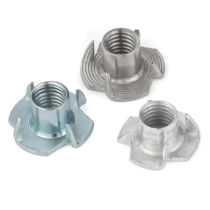 Écrou à quatre griffes métrique <span class=keywords><strong>M6</strong></span> écrou à baril Écrous en T à dents aveugles Té de meubles Écrou à insertion filetée M5 - Product Image 1